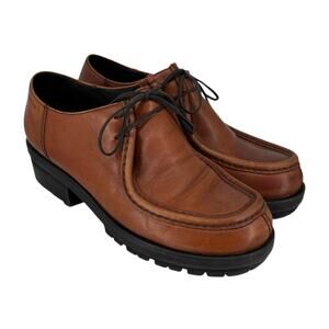 Vagabond Shoemakers Kayla Leather Derby Shoes Chunky Lug Sole Block Heel Size 39